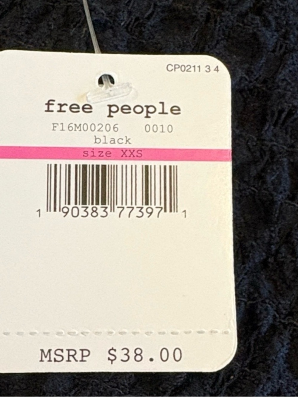NWT • Free People Intimately Crochet Boho Adella Bralette XXS Black - Picture 5 of 7